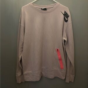 Nike Women’s Light Purple Crewneck Sweater with Pink Accent